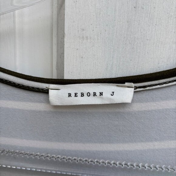 Reborn J Womens Olive & White Striped Sleeveless Wrap Dress XL - Picture 4 of 9